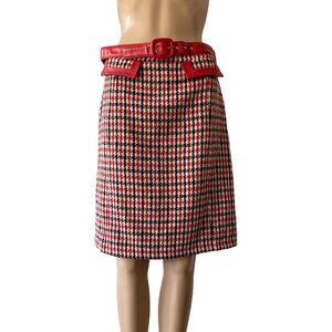 Vintage Dolce & Gabbana Plaid Houndstooth Size 28 Wool Skirt